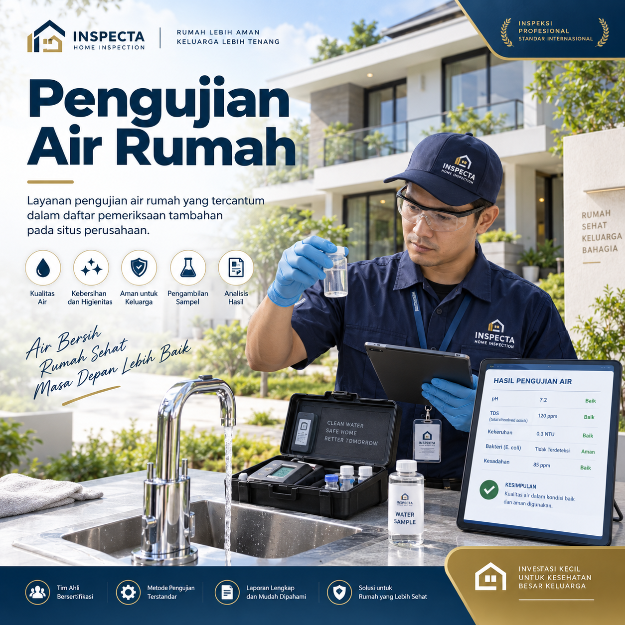 Interior rumah untuk ilustrasi pengujian air hunian