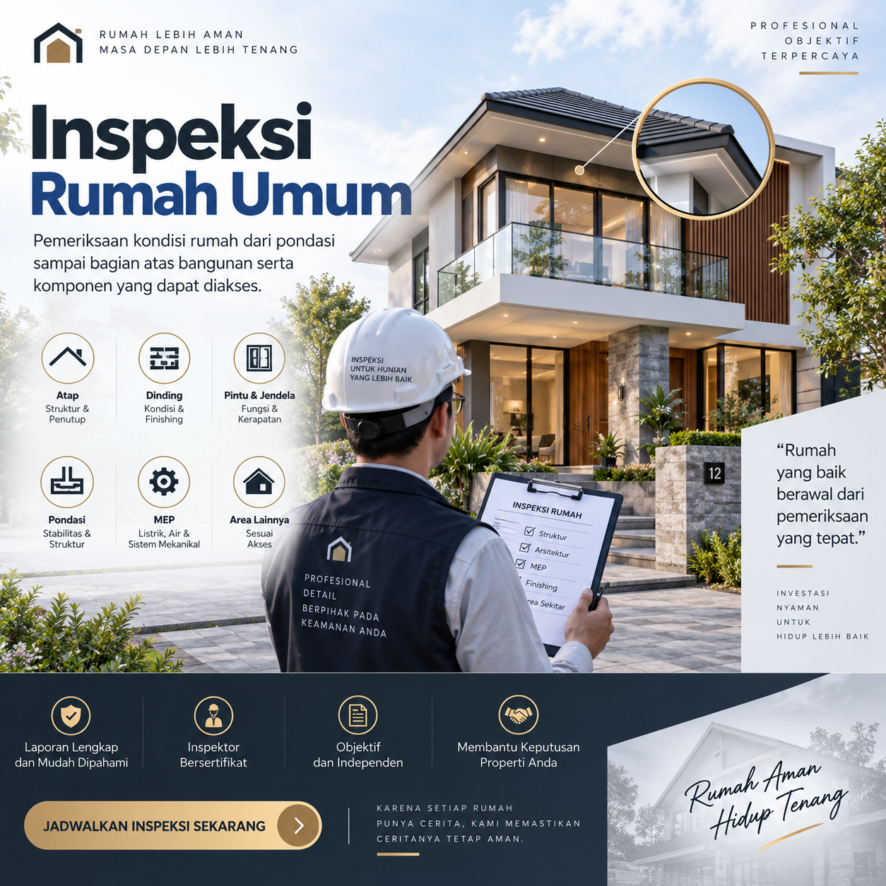 Eksterior rumah untuk ilustrasi pemeriksaan properti